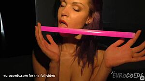 Shy 27yo Raquel Stretches Her Pussy Wide with Kinky Glowsticks for Cervix View.