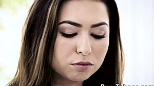 Cumsprayed Babe Drilled By Horny Doggystyle Facial