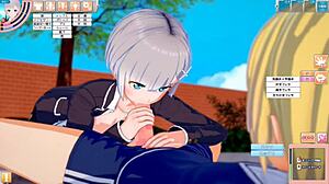 feisty big-breasted jk asami gets tits rubbed and fucked in 3d hentai