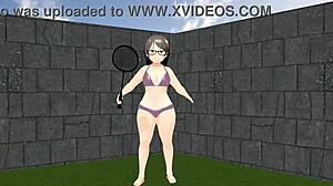 uhh, i think this plump anime girl playin tennis got huge tits... didn’t expect that!