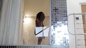 Sexy Black Milf Shares Steamy Shower With White Daddy