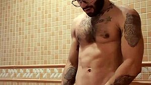 excitement builds after hot shower