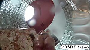 Hot shower bts fun with christy dahlia and ivan