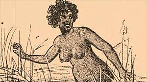 Vintage Erotic Drawings with Retro Cartoon Antique Anime Hentai