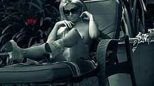 Blonde Aubrey Addams Blows Cock And Rides Doggystyle Poolside