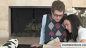 Big juggs milf at hooters teaches teens how to fuck in a group. blowjob and 3some included.