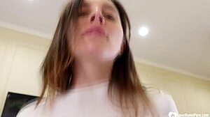 babysitter delivers an intense blowjob then rides hard in anal sex