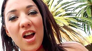 Cocksucking pornstars gag on stiff cock in pov deepthroat scenes.
