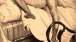 Vintage Erotic Drawings with Retro Cartoon Antique Anime Hentai