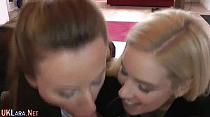 hot stocking blonde sucks in this pov group scene