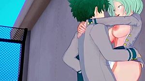 Toru Hagakure and Kaoruko Awata Bubble Girl with Izuku Midoriya in Intense Creampie Action from My Hero Academia Hentai