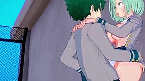 Toru Hagakure and Kaoruko Awata Bubble Girl with Izuku Midoriya in Intense Creampie Action from My Hero Academia Hentai