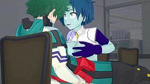 Toru Hagakure and Kaoruko Awata Bubble Girl with Izuku Midoriya in Intense Creampie Action from My Hero Academia Hentai