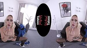 Virtual Taboo Blonde’s Big Ass Masturbates at Office