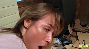 Countrygirl in Blue Leggins Fucks by the Stove