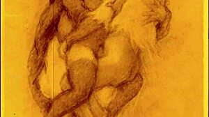 vintage erotic drawings with a sensual retro comic vibe in classic style