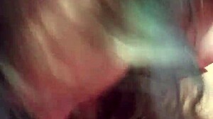 Blue-haired girl provides detailed long blowjob with specific techniques