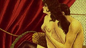 vintage erotic drawings with a sensual retro comic vibe in classic style