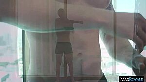 Jackson Stretches Brad's Tight Ass During Workout