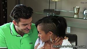 stunning masseuse gives an epic facial after nuru