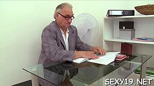 Chick Gets Her Cunt Ravished by Teacher. Rough Sofa Sex Tape Brings Wild Orgasm.