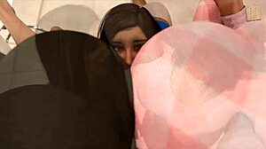 Three girls can't knock John off his feet!