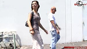 brunette slut picked up off street by big dick