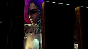 Hey, this sweet woman with big breasts and shaved pussy is peeing everywhere while her tight anal hole gets fucked in public!