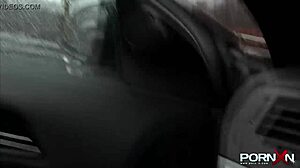 British blonde petite pissing in public outdoor scene