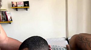 Black stud fucks white ass bareback. Monster cock stretches big hole.