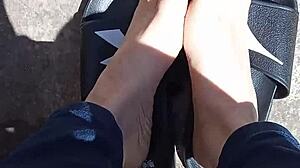 Feet basking in the sun before the pedicure!