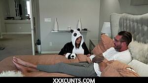 fucking my tiny teen whore dressed in a cute panda costume - zerella skies