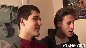 Banging a sexy babe at a wild party. Her clothes got ripped in rough action!