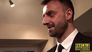 chubby sub skank blows cock and gets fucked hard.