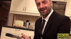 chubby sub skank blows cock and gets fucked hard.