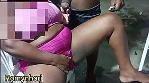 Latina Wife Cuckolds Husband Outdoors