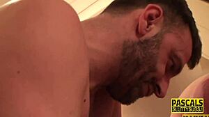 chubby sub skank blows cock and gets fucked hard.