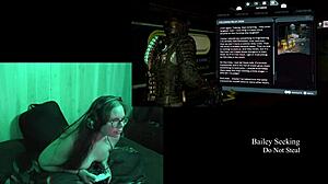 playing deadspace naked, showing big natural tits in part 8