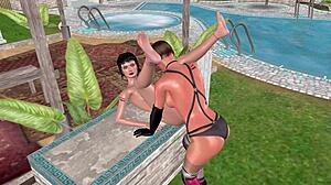 feeling the passion in 3d lesbian girl fisting on the table