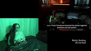 playing deadspace naked, showing big natural tits in part 8