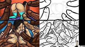 Latin milf craves massive black cocks in steamy interracial art. Who knew illustrations could be this wild?