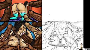 Latin milf craves massive black cocks in steamy interracial art. Who knew illustrations could be this wild?