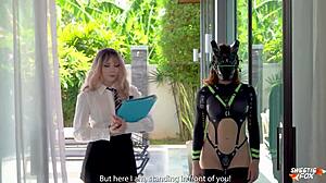 Redhead qt robot worships ass in doggystyle deepthroat to creampie