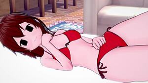 Girlfriend dances in bikini with smooth moves in animated style