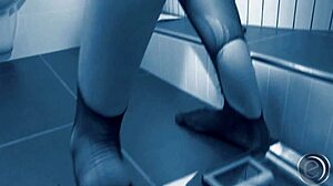 German Alisha Sweet strips clothes, gives blowjob, takes cumshot