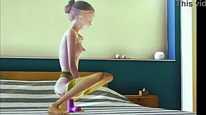 teen in stockings indulges in solo masturbation with 3d hentai vibes