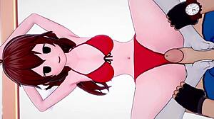 Girlfriend dances in bikini with smooth moves in animated style