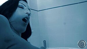 German Alisha Sweet strips clothes, gives blowjob, takes cumshot