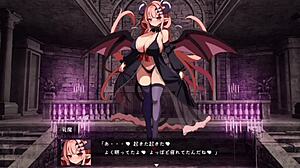 Breast demon in anime hentai game