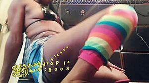 Sexy Ebony Wildcat Shakes Ass in Thong and Panties